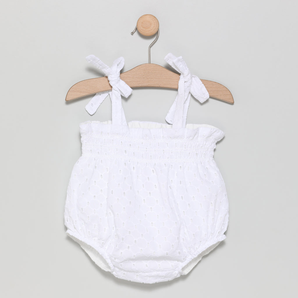 Pelele Gardenia bordado blanco bebé