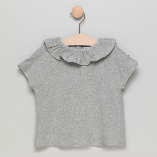 Camiseta cuello Delta niña gris