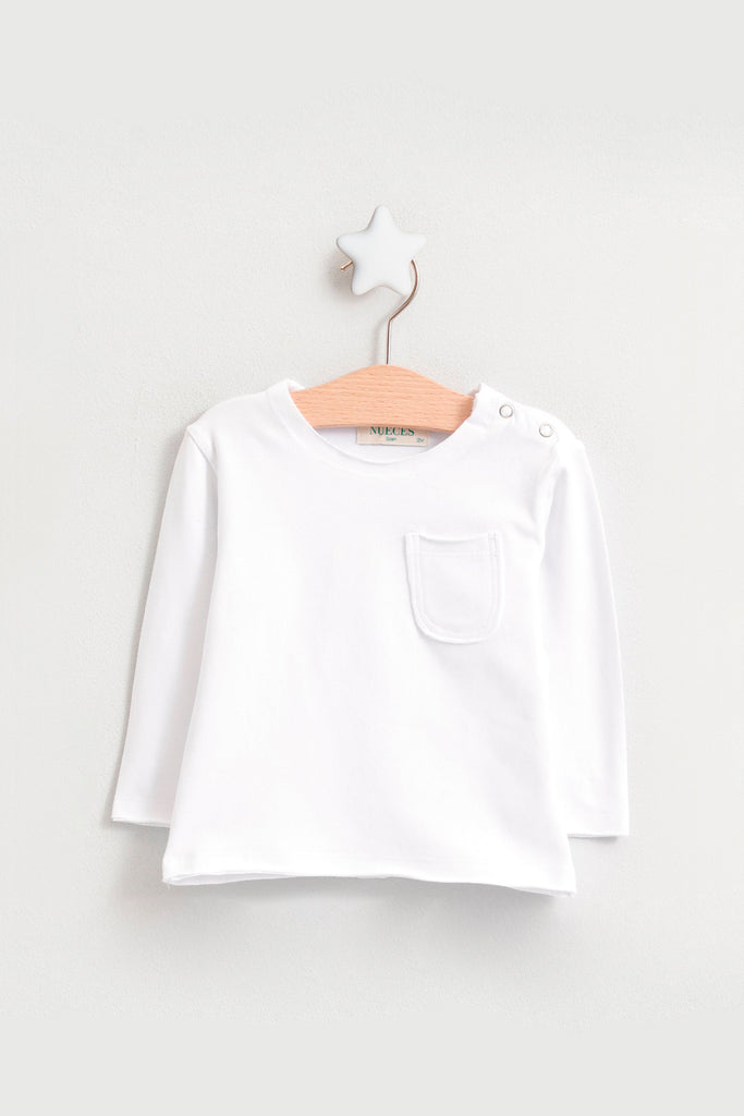 Camiseta orgánica bolsillo BB blanca